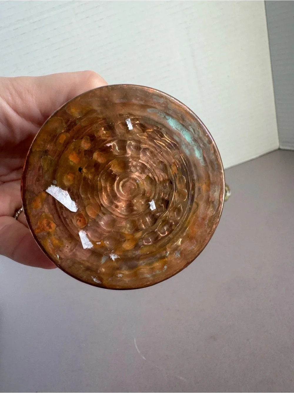 Hammered Copper Turkish Coffee Pot with Brass Handle